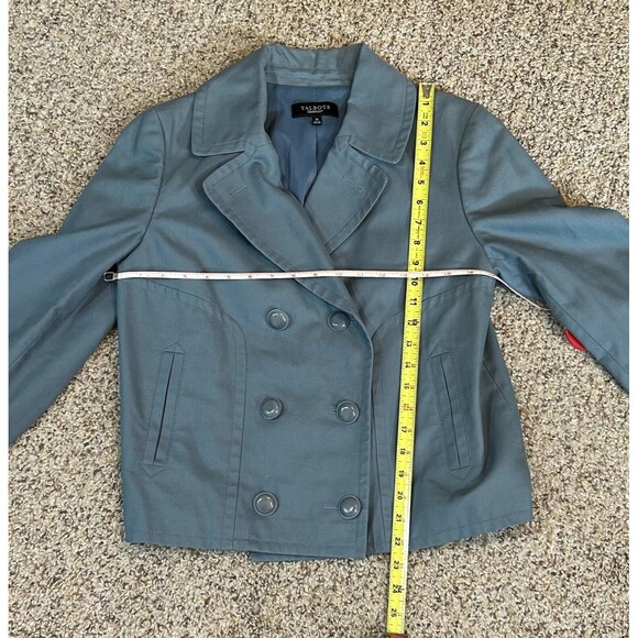 TALBOTS Jackie Fit Cropped Cotton Jacket Blazer - Slate Gray - Women's Sz 10 - Picture 9 of 10